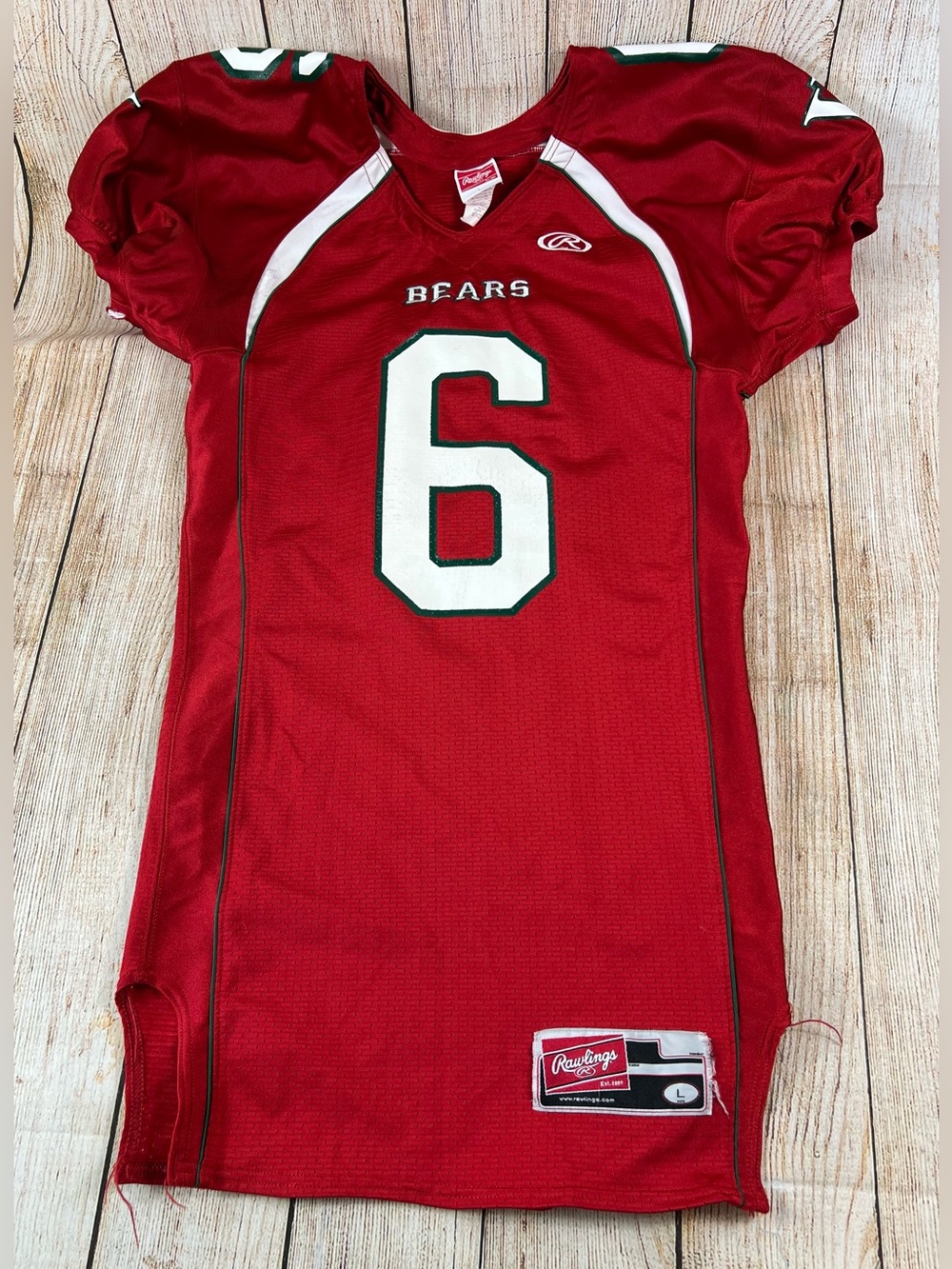 Vintage Rawlings Washington University Bears Football Jersey Large Red Wash U